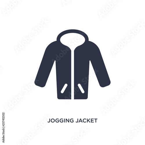jogging jacket icon on white background. Simple element illustration from clothes concept.