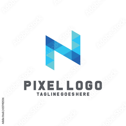 Free Download Pixel Logo / Technology Icon / Company Logo Vector / Modern Symbol Design Inspiration - GFXLoad