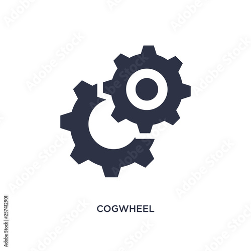 cogwheel icon on white background. Simple element illustration from creative pocess concept.