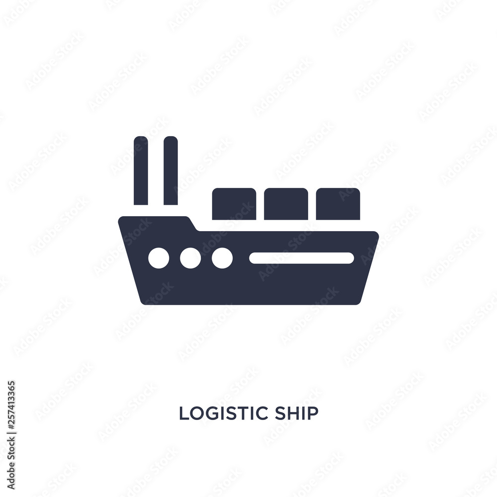 logistic ship icon on white background. Simple element illustration from delivery and logistics concept. logistic ship icon on white background. Simple element illustration from delivery and logistics concept.
