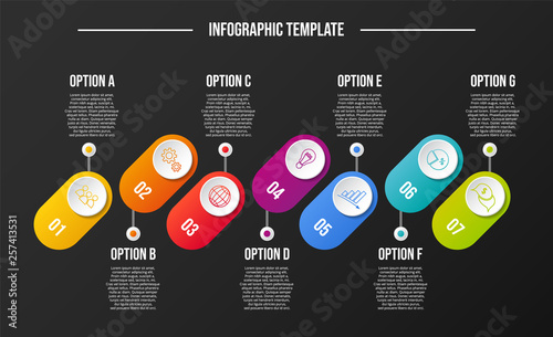 Round business infographic with icons. Vector