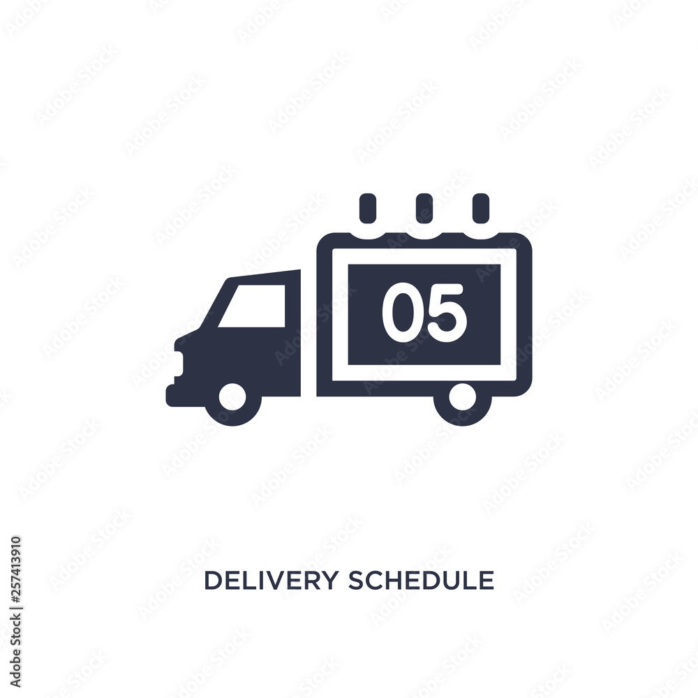 delivery schedule icon on white background. Simple element illustration from delivery and logistics concept. delivery schedule icon on white background. Simple element illustration from delivery and logistics concept.