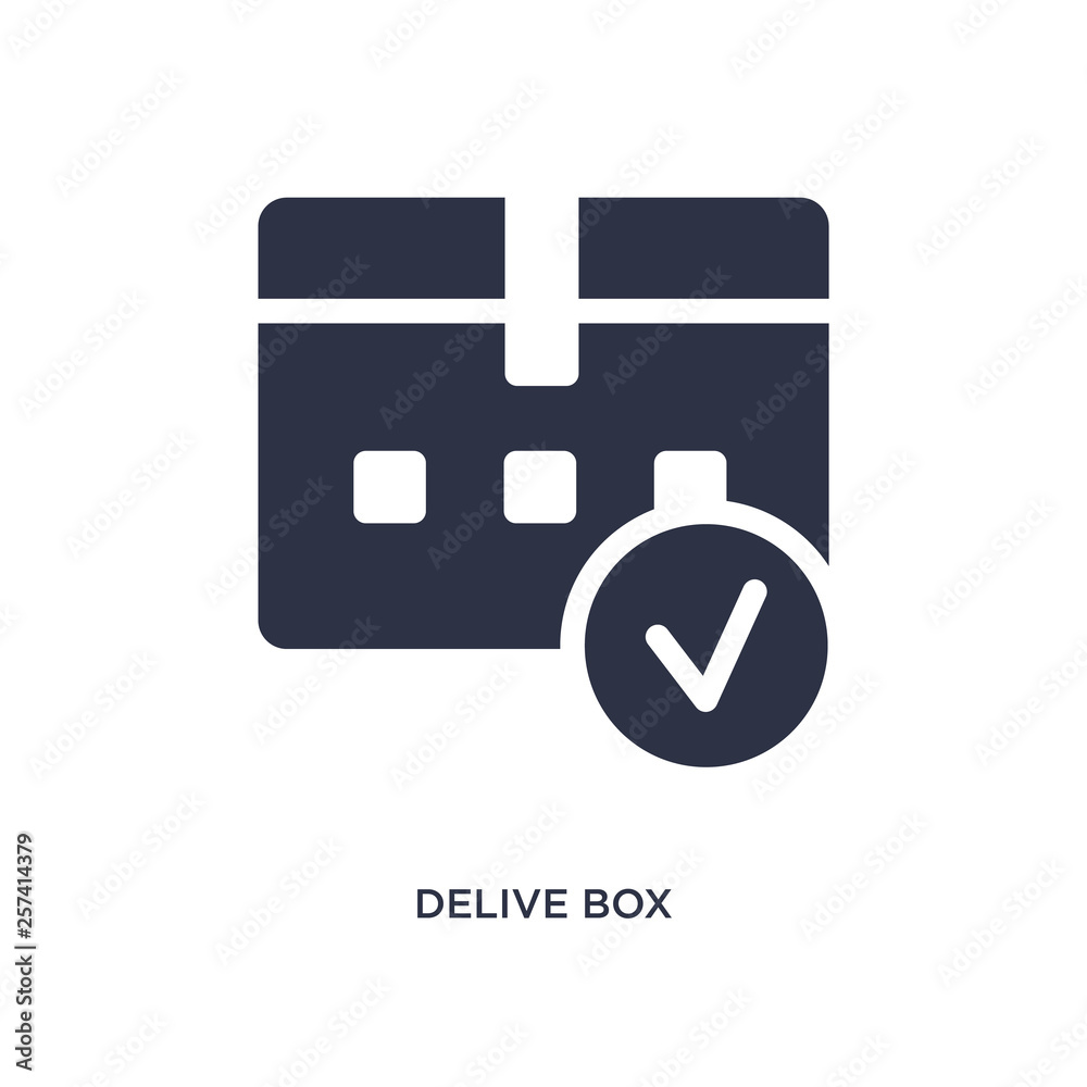 delive box verification icon on white background. Simple element illustration from delivery and logistics concept. delive box verification icon on white background. Simple element illustration from delivery and logistics concept.