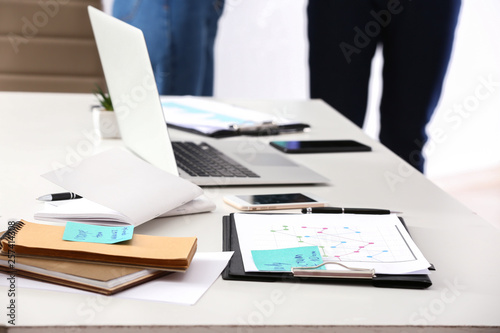 Business meeting desk with ...