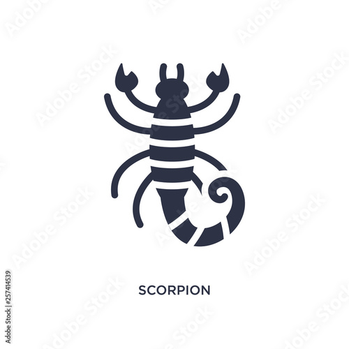 scorpion icon on white background. Simple element illustration from desert concept. © zaurrahimov
