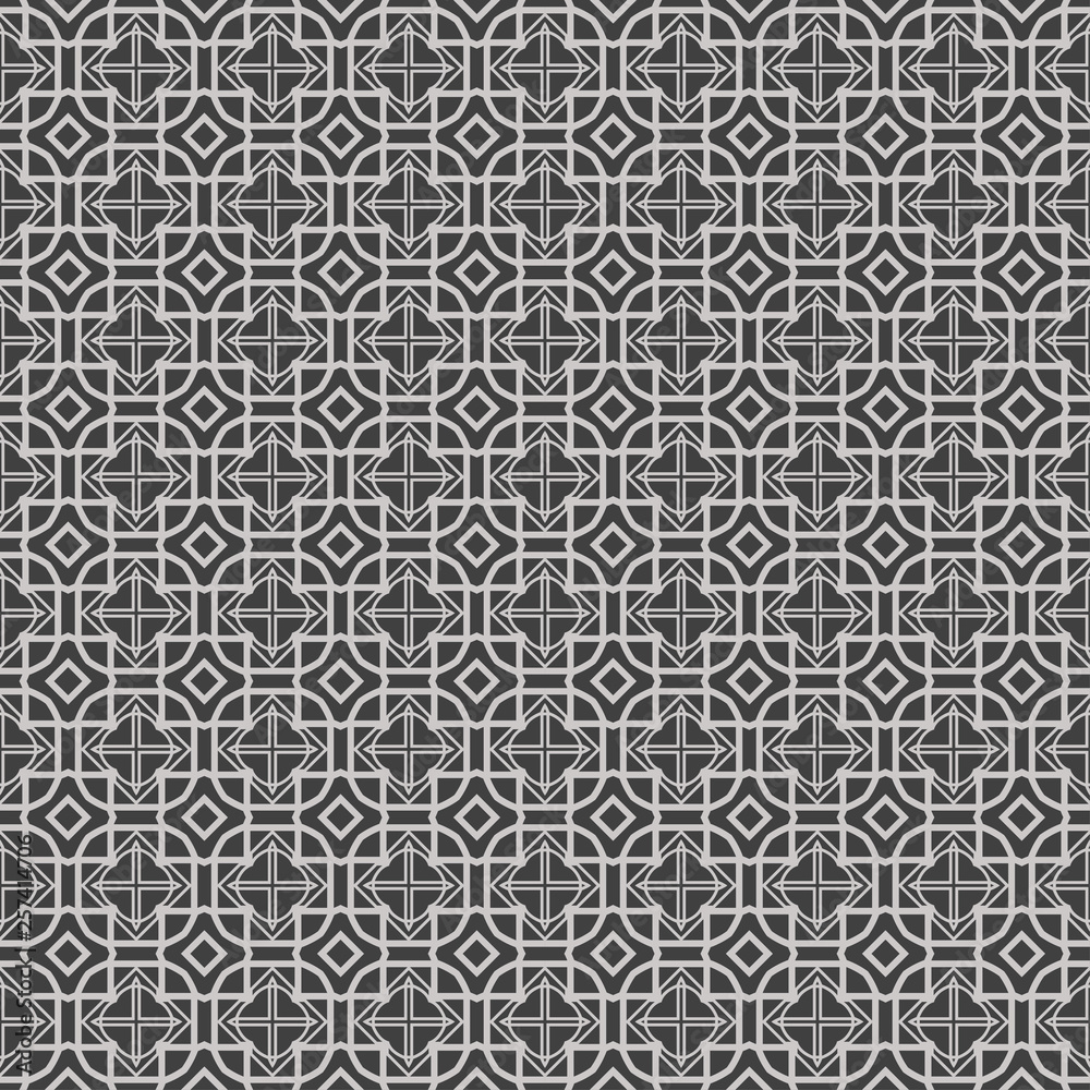 Beautiful Seamless Lace Geometric Ornament Vector Illustration. Abstract. grey color