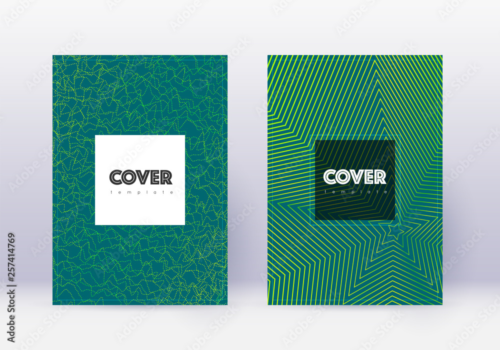 Hipster cover design template set. Green abstract Hipster cover design template set. Green abstract