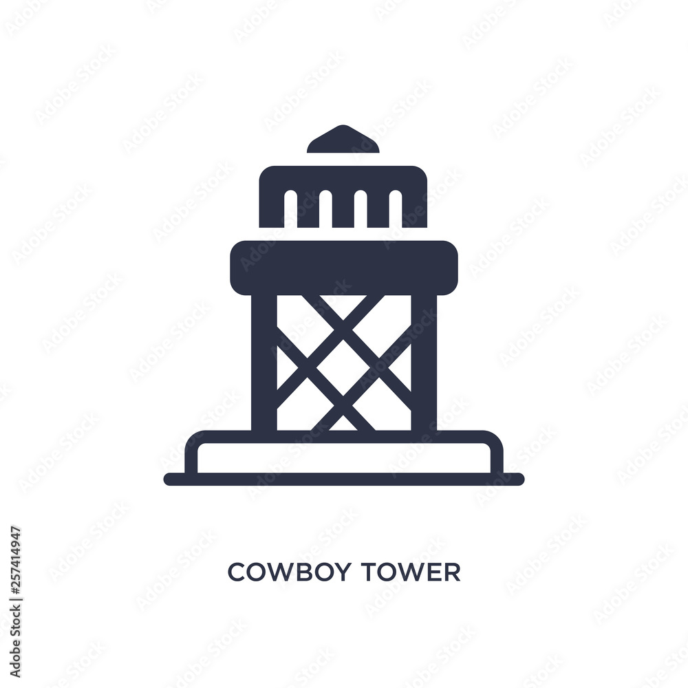 cowboy tower icon on white background. Simple element illustration from desert concept. cowboy tower icon on white background. Simple element illustration from desert concept.