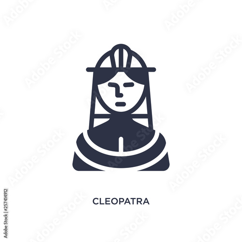 cleopatra icon on white background. Simple element illustration from desert concept.