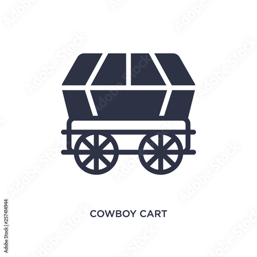 cowboy cart icon on white background. Simple element illustration from desert concept.