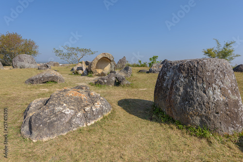 Plain of Jars, Thong Hai Hin Site 1, at Thomghaihin near the town of Phonsavan in the province Xieng Khuang in Laos in Southeastasia. photo