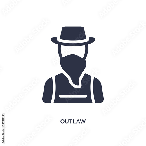 outlaw icon on white background. Simple element illustration from desert concept. photo
