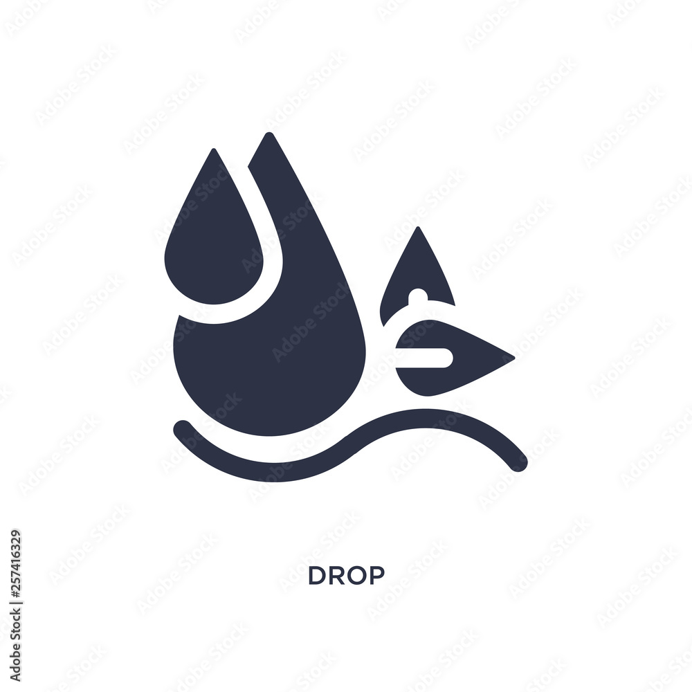Fototapeta premium drop icon on white background. Simple element illustration from ecology concept.