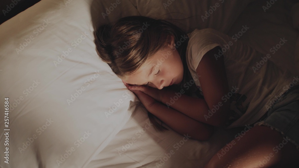 Father Puts His Small Daughter To Bed. Father Puts His Small Daughter To Bed.