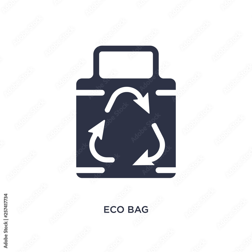 eco bag icon on white background. Simple element illustration from ecology concept. eco bag icon on white background. Simple element illustration from ecology concept.