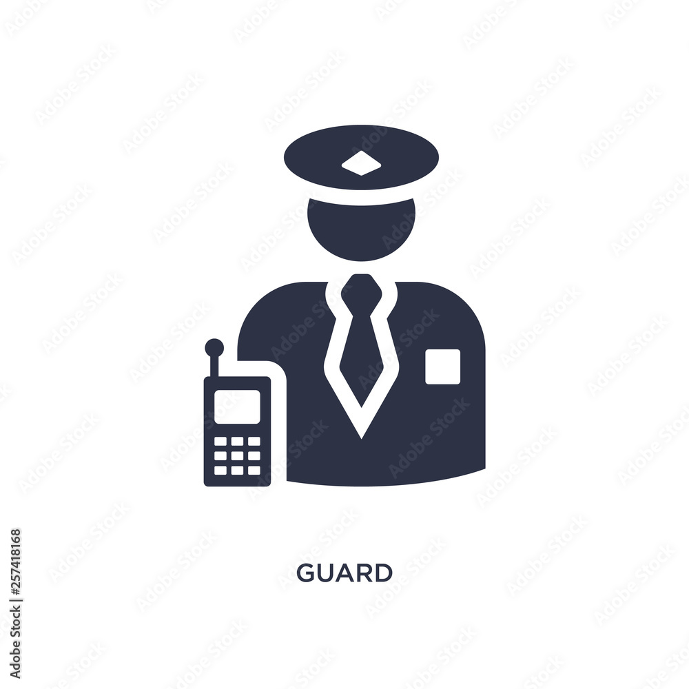 guard icon on white background. Simple element illustration from ethics concept.