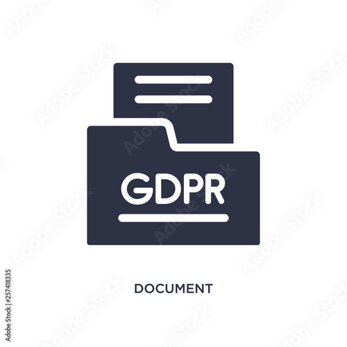 document icon on white background. Simple element illustration from gdpr concept.