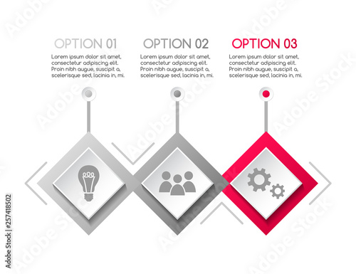 Concept of a gray infographic with business icons. Vector