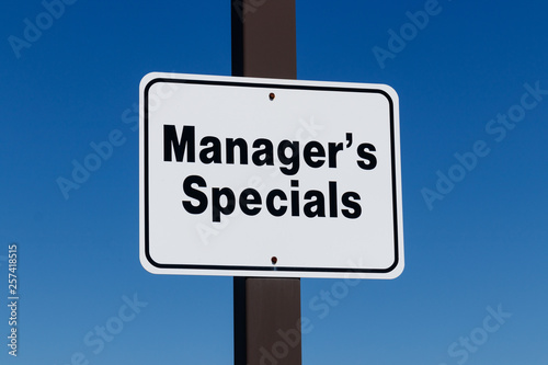 Managers Special sign at a Car Dealership III