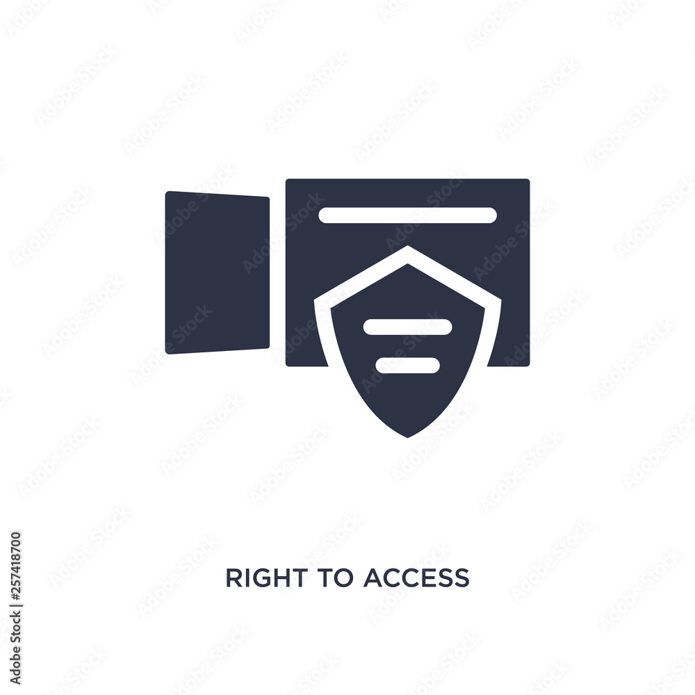 right to access icon on white background. Simple element illustration from gdpr concept. right to access icon on white background. Simple element illustration from gdpr concept.