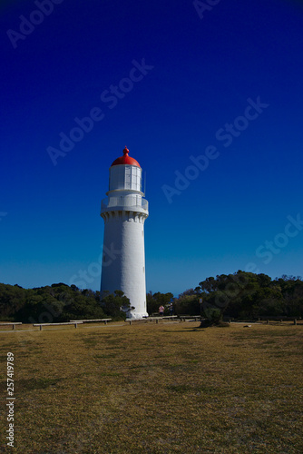 Light house with red roof