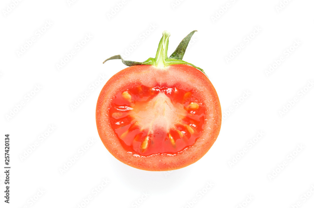 Tomato. Fresh vegetable isolated on white, half. - Image Tomato. Fresh vegetable isolated on white, half. - Image