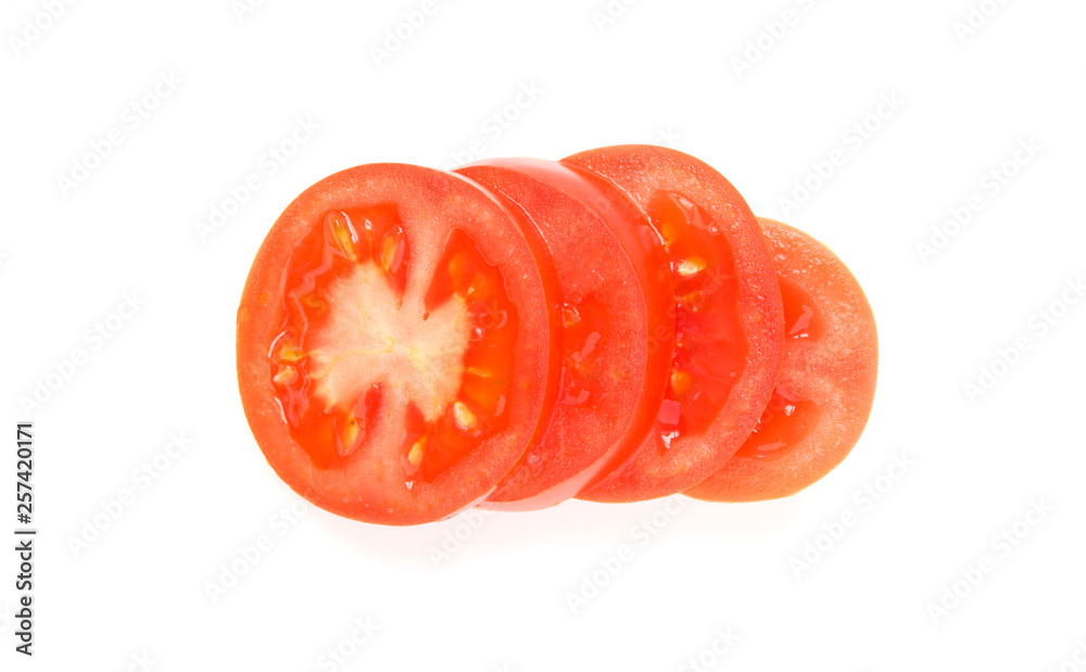 Tomato. Fresh vegetable isolated on white, slice. - Image