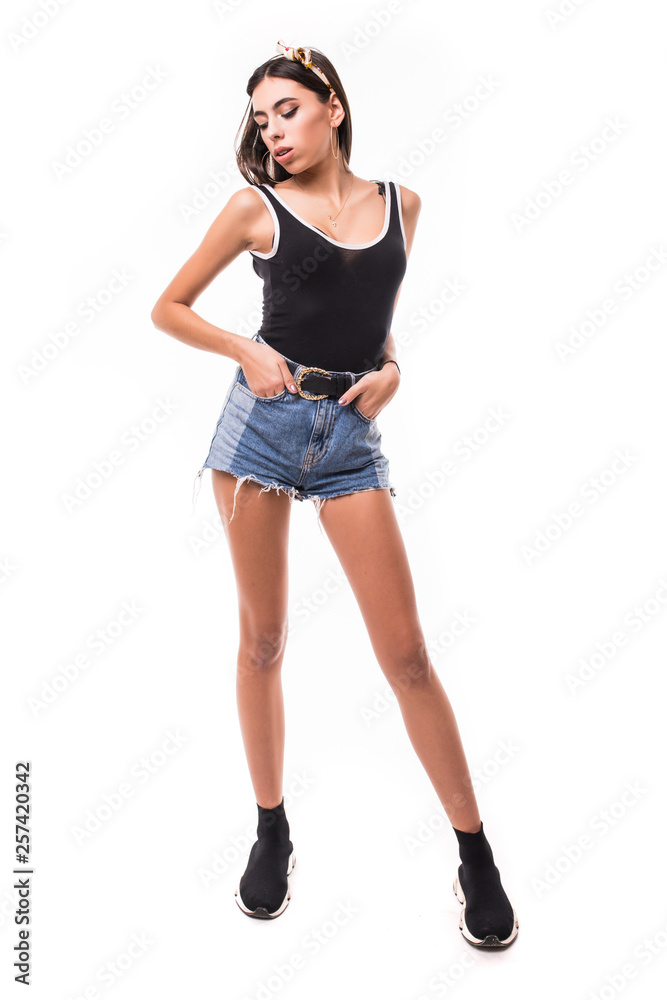 Full height of teen girl isolated on white background. Full height of teen girl isolated on white background.