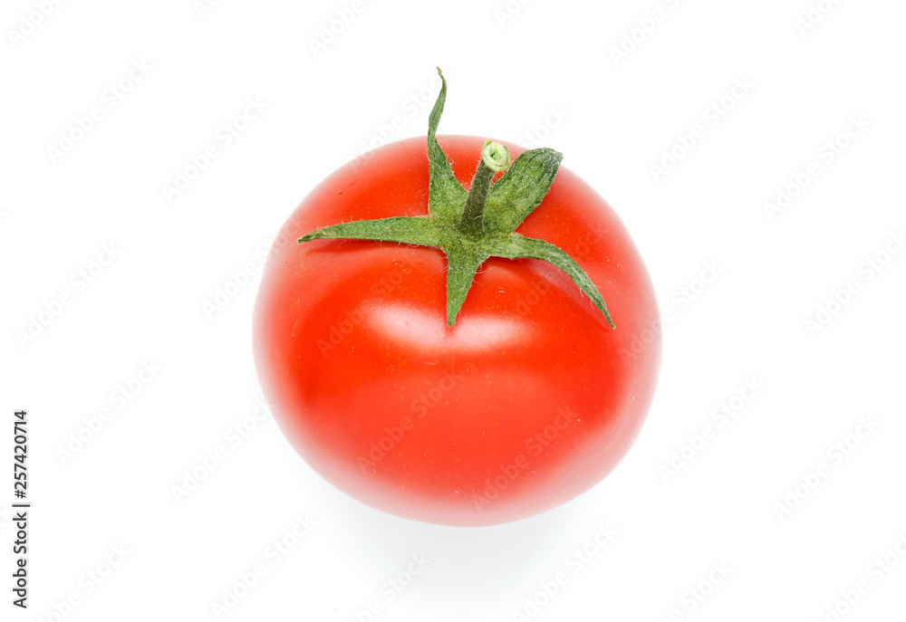 Bright red ripe tomato isolated on white background. - Image Bright red ripe tomato isolated on white background. - Image