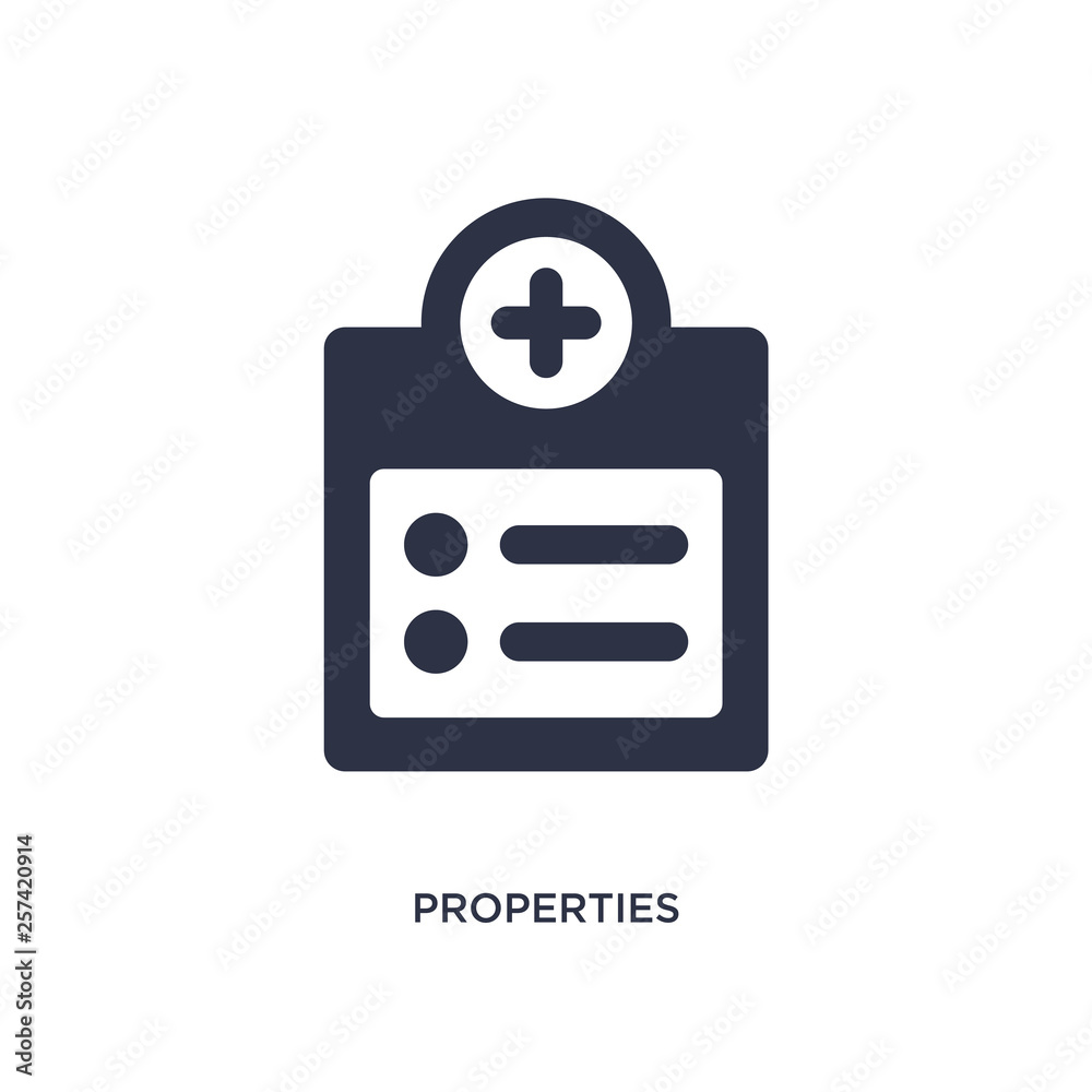 properties icon on white background. Simple element illustration from geometry concept. properties icon on white background. Simple element illustration from geometry concept.