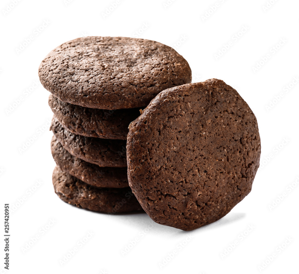Chocolate cookies on white background Chocolate cookies on white background