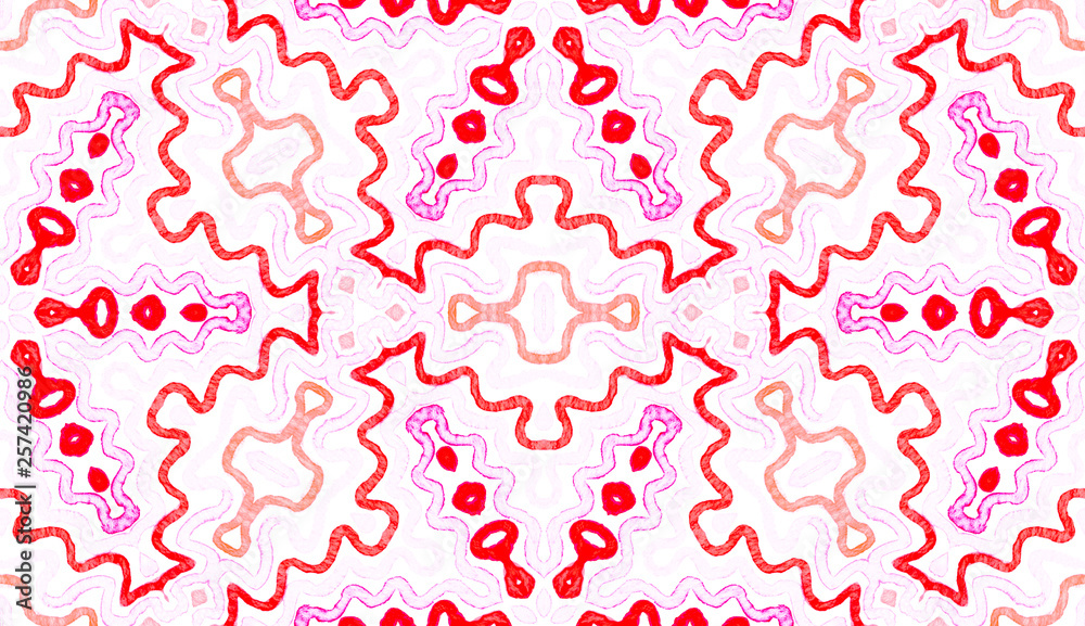 Pink red Geometric Watercolor. Delightful Seamless Pink red Geometric Watercolor. Delightful Seamless