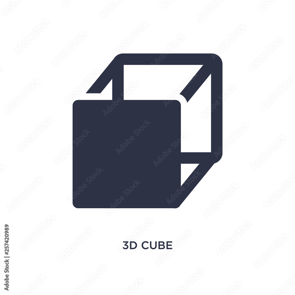 3d cube icon on white background. Simple element illustration from geometry concept. 3d cube icon on white background. Simple element illustration from geometry concept.
