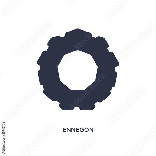 ennegon icon on white background. Simple element illustration from geometry concept. photo