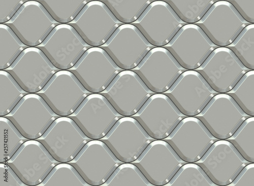 Fototapeta Naklejka Na Ścianę i Meble -  Silver ornamental pattern. Arabic seamless pattern. High quality seamless 3d illustration. Empty background.