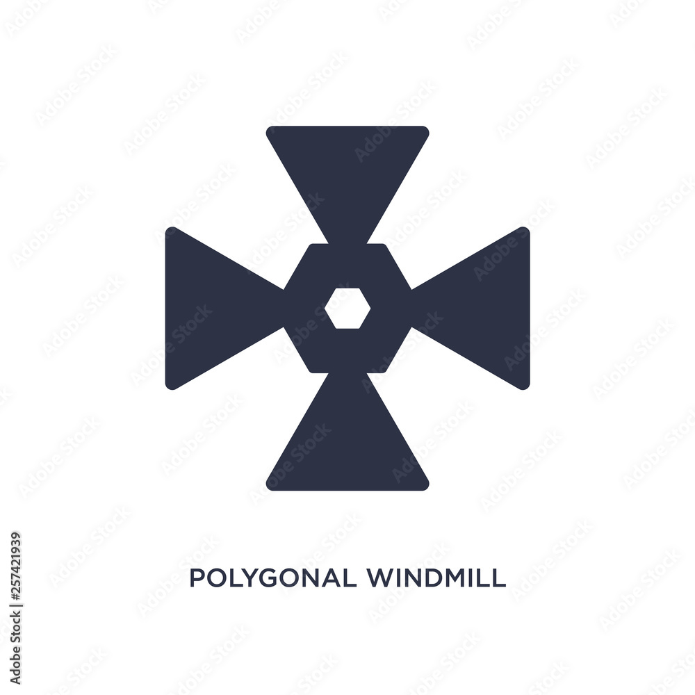polygonal windmill icon on white background. Simple element illustration from geometry concept. polygonal windmill icon on white background. Simple element illustration from geometry concept.