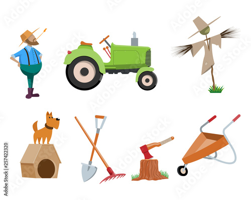 Vector set on the theme of farm