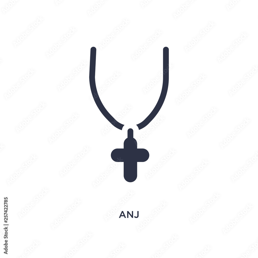 anj icon on white background. Simple element illustration from jewelry concept. anj icon on white background. Simple element illustration from jewelry concept.