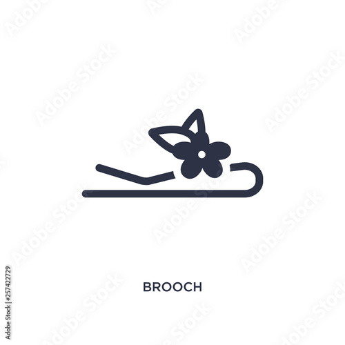 brooch icon on white background. Simple element illustration from jewelry concept.