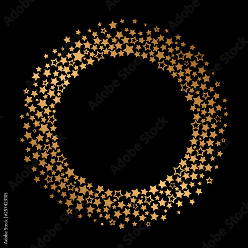 golden round frame of golden stars. flat vector illustration isolated