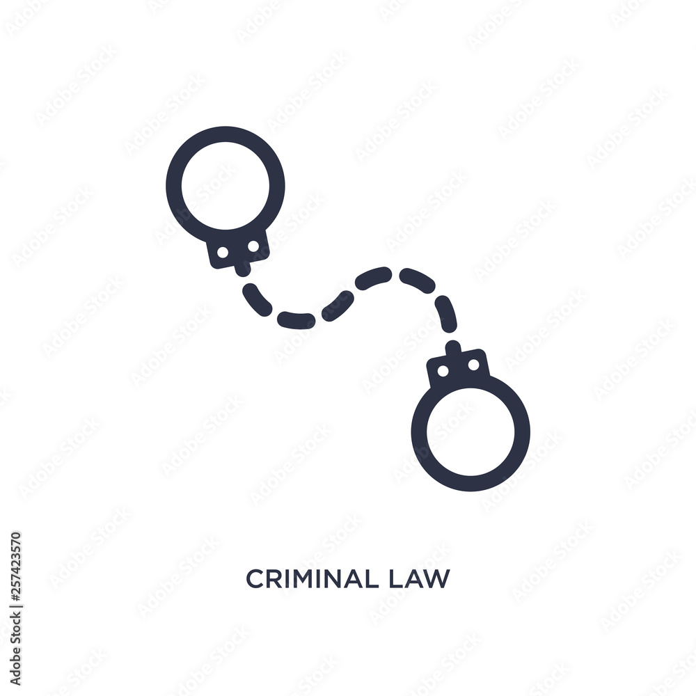 criminal law icon on white background. Simple element illustration from law and justice concept. criminal law icon on white background. Simple element illustration from law and justice concept.