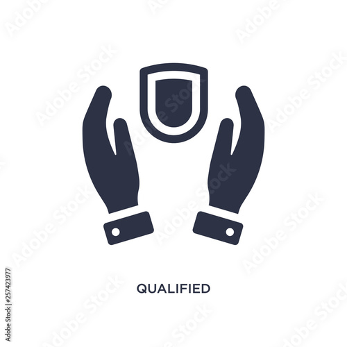 qualified protection icon on white background. Simple element illustration from law and justice concept.