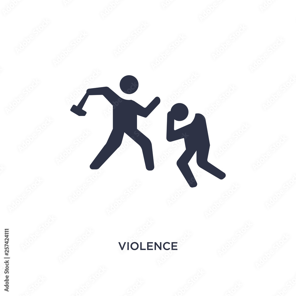 violence icon on white background. Simple element illustration from law and justice concept.