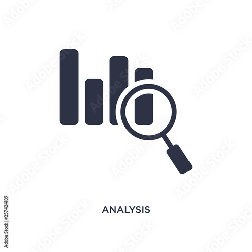 analysis icon on white background. Simple element illustration from strategy concept.