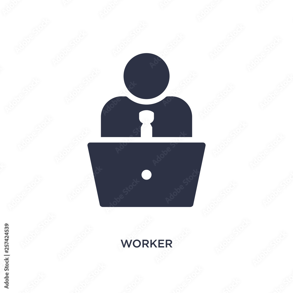 worker icon on white background. Simple element illustration from strategy concept. worker icon on white background. Simple element illustration from strategy concept.
