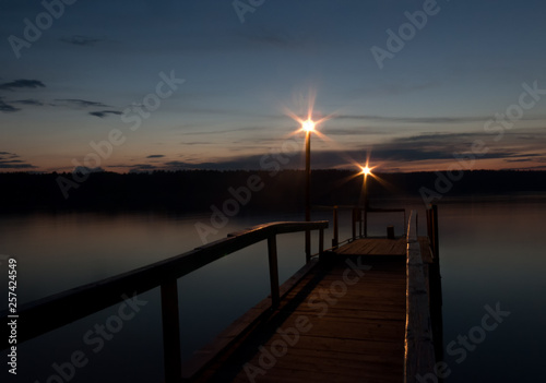 wooden jetty at sunset