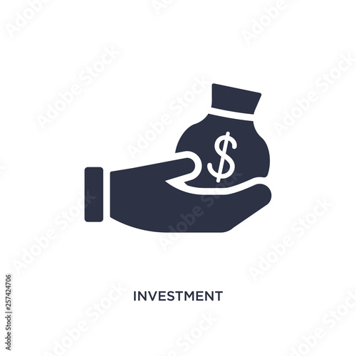 investment icon on white background. Simple element illustration from strategy concept.