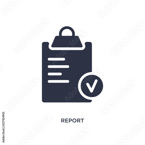 report icon on white background. Simple element illustration from strategy concept.