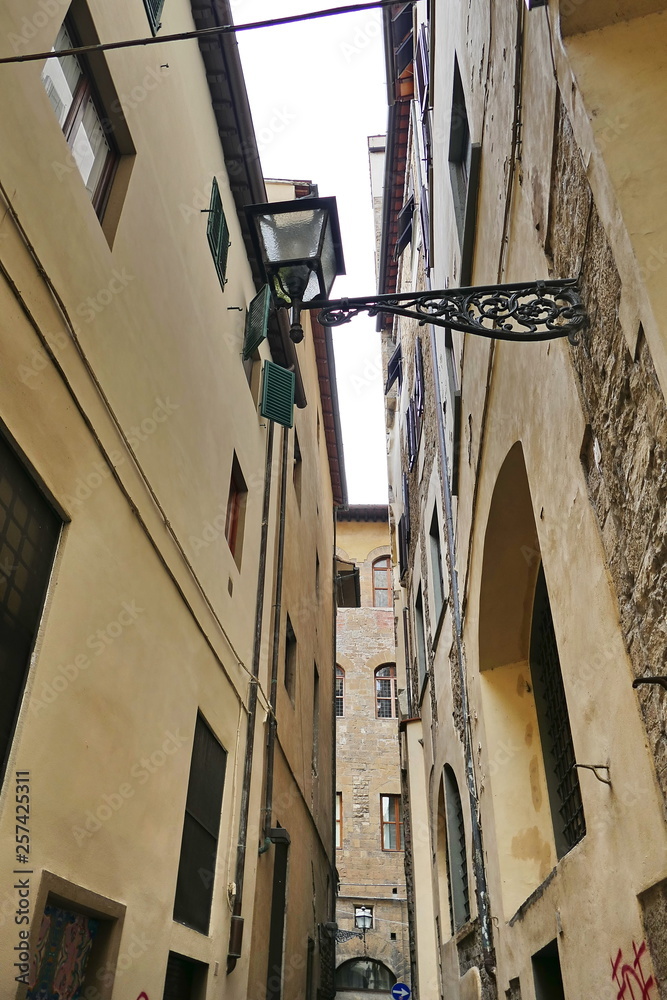 Typical street in the center of Florence, Italy