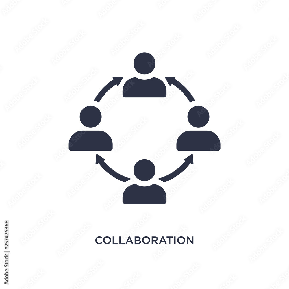 collaboration icon on white background. Simple element illustration from strategy concept. collaboration icon on white background. Simple element illustration from strategy concept.
